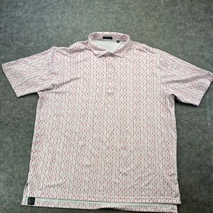 Turtleson Golf Poloshirt Herren 2XL Rosa Geometrisches Muster Qual Logo Kurzarm - Bild 1 von 12