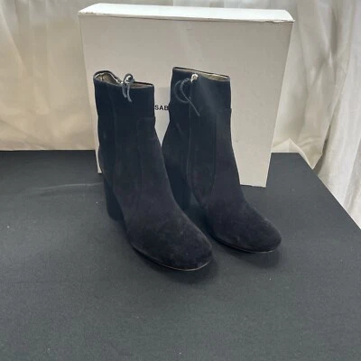 Isabel Marant Women's Black Suede Garbo Booty Heeled Ankle Boot Size 38 - Image 1 of 4