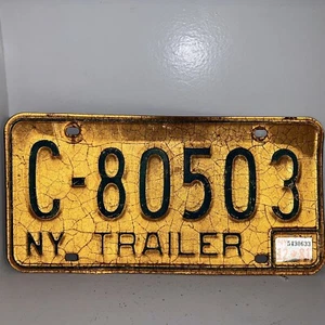 Placa de licencia de remolque vintage 1981 Nueva York - Imagen 1 de 3