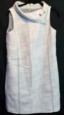 Alex Marie Dress Womens Sz 4 Blue Silver Metallic Threads Sleeveless Short Lined - Image 1 of 4