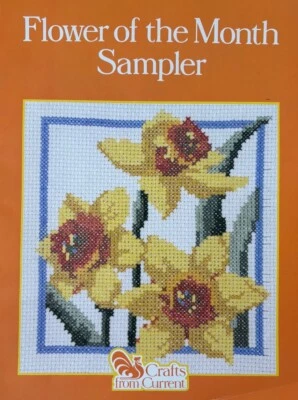 Vintage 1984 Crafts From Current Cross Stitch Flower Of the Month Sampler  Book - Image 1 of 4