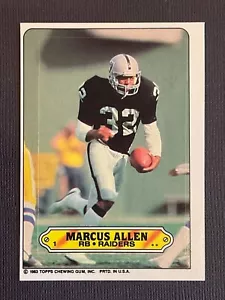 Marcus Allen 1983 Topps Rookie Sticker Insert #1 - Los Angeles Raiders HOF RC - Picture 1 of 2