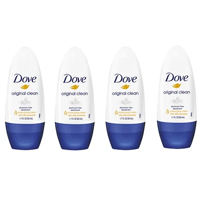 Dove Original Clean Roll on Deodorant, Aluminum Free, All Day Odor Protection, 4 - Image 1 of 4