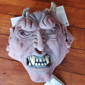 Vintage Halloween Devil Mask Pumpkin Time Latex Monster Cosplay New - Picture 1 of 7