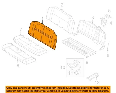 Componentes del asiento trasero Ford OEM 09-14 E-150 - Cubierta trasera del asiento AC2Z1666600GA Foto 1 de 2
