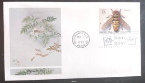 FLOWER FLY  - SPIDERS & INSECTS 1999 FLEETWOOD CACHET FDC VF UNADDR - Picture 1 of 1