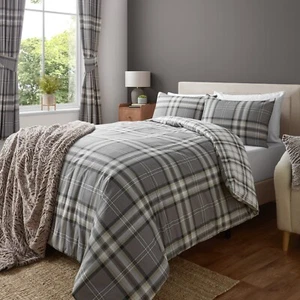 Copripiumone Catherine Lansfield Kelso Tartan facile da curare collezione letto antracite - Foto 1 di 35