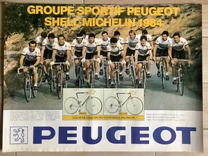 Original 1984 Cycles Cyclisme Racing Peugeot Tour De France Poster!! - Picture 1 of 3
