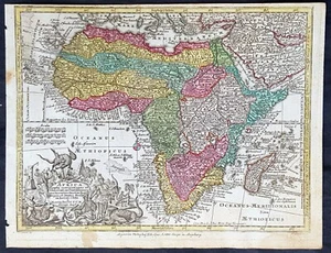 1744 Georg Mattaus Seutter Antike Karte von Afrika - Bild 1 von 2