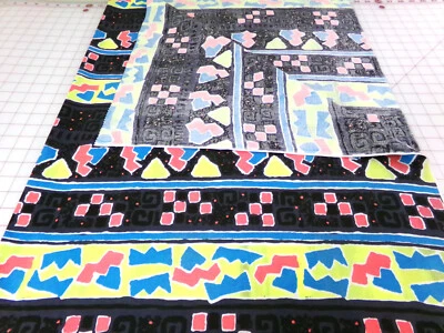 Abstract Geometric Fabric Colorful Neon look.  Approx. 33x44.  M25-647 - Image 1 of 4