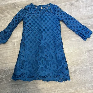 Rare Editions Sleeveless Lace Dress Fully Lined Navy Blue Girls Size 5 - Picture 1 of 9