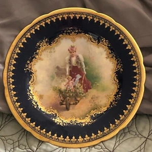 Lovely Ambrosius Lamm Dresden Gold Encrusted Plate #5 - Picture 1 of 14