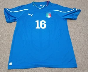 Italia Puma Home Soccer Jersey Camoranesi Men Size L Gli Azzurri - Picture 1 of 7