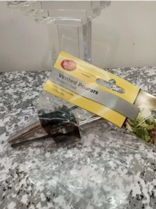 TableCraft.2 Stainless Steel Vented Pourer in pack ×oil vinegar salad dressing. - Picture 1 of 2