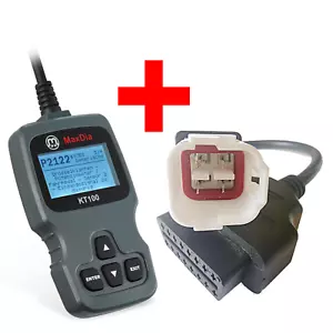 Adapter für Motorrad Yamaha 4 Pin Plug zu OBD 2 Adapterkabel Bike & MaxDia KT100 - Bild 1 von 14