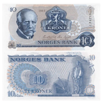 1982-1984 Norway 10 Kroner P-36 NEW UNC Banknote - Image 1 of 2