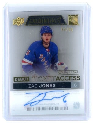 2021-22 Credentials Debut Ticket Access Acetate Autograph #DTAZJ Zac Jones 54/99 - Image 1 of 2