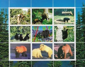 Bären Eisbär Schwarzbär Grizzly Sakha Republik Sibirien neuwertig Stempelblatt 2000 - Bild 1 von 1