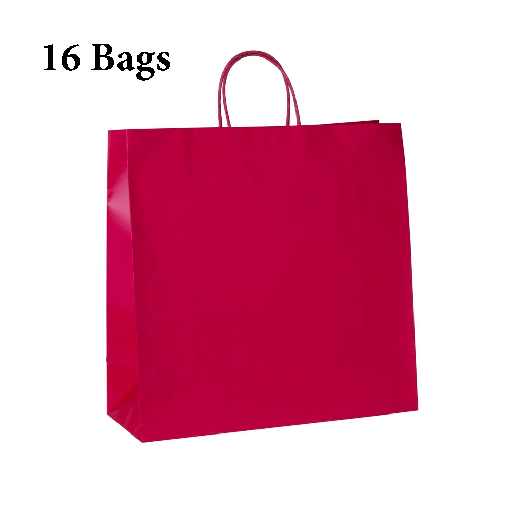 Kolldenn 6 Pcs Valentine's Day Gift Bags - Large 10x5x12 Inch Pink Red Love Theme Bags
