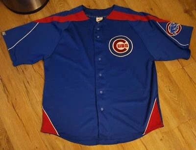 Chicago Cubs Third Baseman Aramis Ramirez Blue Majestic Jersey Men's Size-XL  - Image 1 of 4