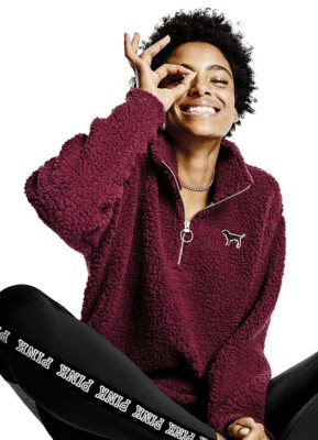 Chaqueta polar Victoria's Secret VS ROSA Sherpa granate borgoña XS VINTAGE 2017 Foto 1 de 4