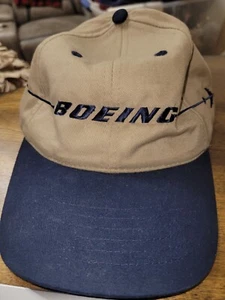Gorra de béisbol Boeing Aviation bordada ajustable de lona caqui/azul - Imagen 1 de 5