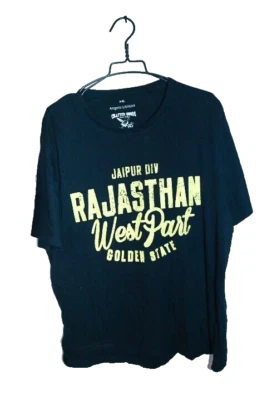 Vintage men Angelo Litrico Jaipur Div graphics black oversize tees in 2XL|L29W24 - Imagem 1 de 4