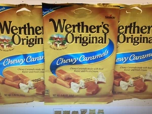 Werther's Chewy Caramels 2.4oz Bag Chews Blue Label Chewy Candies ~ Lot of 3 - Picture 1 of 1