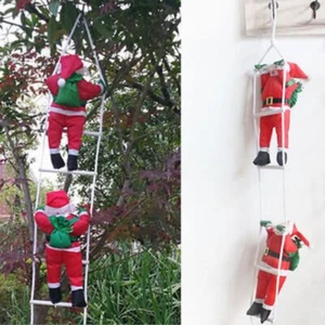 Santa Claus Climbing On Rope Ladder Christmas Tree 50cm Indoor Outdoor Decor - Picture 1 of 10