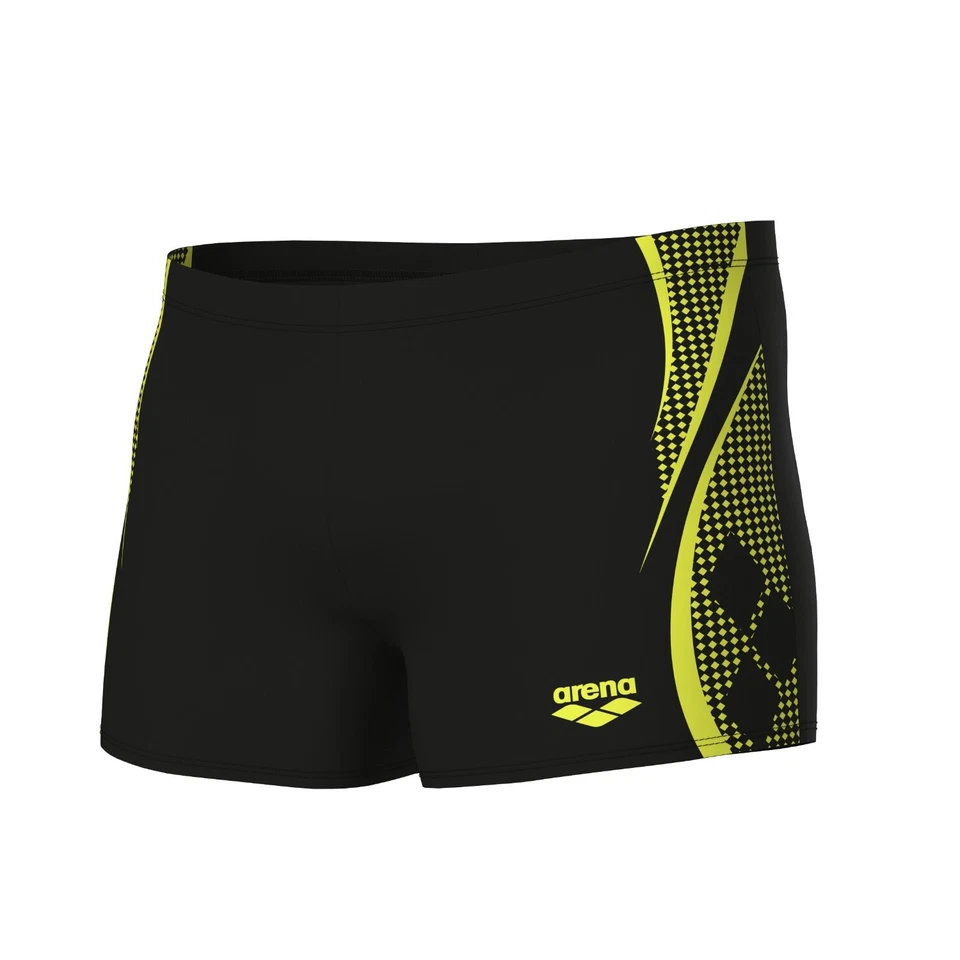 arena Graphic Shorts Badehose Badeshorts Herren Männer schwarz chlorbeständig - Bild 1 von 1