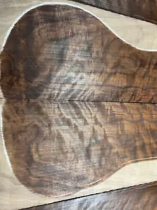 very old 1960's quilt curly black walnut tonewood guitar luthier set back sides - Picture 1 of 6