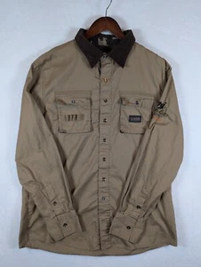 COOGI Khaki Brown Button Up Shirt Embroidered Men’s Size XL Corduroy Collar - Picture 1 of 10