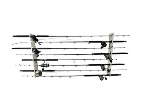 Dev Fishing 8 Rod Horizontal Storage Hanging Wall Organizer Pole Rest Rack - Picture 1 of 6