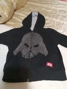 Darth Vader H&M BLACK YOUTH 6 -8 BLACK HOODIE zip up JACKET - Picture 1 of 8