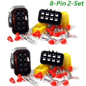 Set 2x 8Pin Way Auto Impermeabile Maschio Femmina Connettore Elettrico Spina Filo - Foto 1 di 4