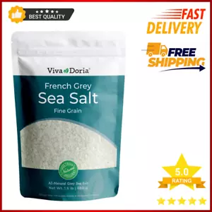 Light Grey Celtic Sea Salt (No Additives) Resealable Bag 1.5LB and Other Sizes - Picture 1 of 8