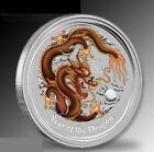 Perth Mint Australia Brown Coloured Colourised Dragon 2012 1 oz .999 Silver Coin