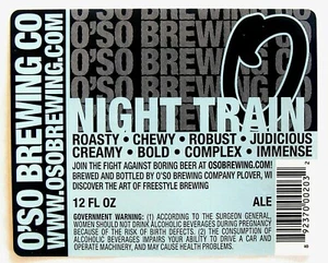 OSO Brewing Co NIGHT TRAIN etichetta birra WI 12 oz - Foto 1 di 1