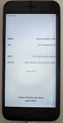 Apple iPhone 6s 32GB Space Gray Unlocked Working Cond, See Pic & Descr, AS IS - Image 1 of 3