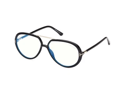 Tom Ford FT5838-B 001 57 Brille Brillenfassung Brillengestell Schwarz Blaufilter