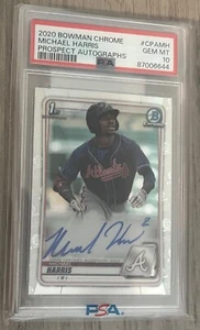 2020 Bowman Chrome Prospect Autos #CPAMH Michael Harris Rookie RC PSA 10 AUTO - Bild 1 von 2
