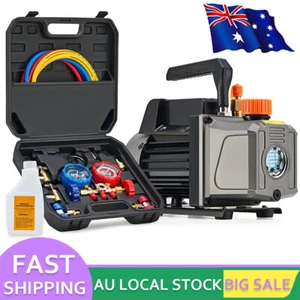 4CFM AC Vacuum Pump Air Conditioning Tools Manifold Gauges Set R134A HVAC - Picture 1 of 8