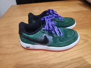 Nike Air Force 1 LV8 (PS) "Shaggy Green Suede" Green Purple DZ5289-300 Kid's 11C - Picture 1 of 12