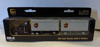 UPS die cast tractor with 2 trailers Daron vehicles NEW in box - Image 1 of 3