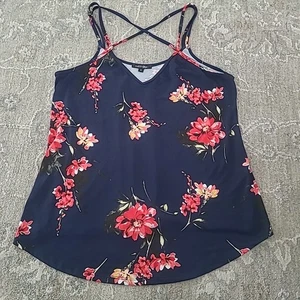 Papermoon Damen rot und marineblau Rückendetail V-Ausschnitt Freizeit Strick Top Größe Small - Bild 1 von 8