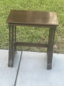 ETHAN ALLEN Cherry 2 Table Nesting Tables Incomplete. Missing One Free Shipping - Picture 1 of 24