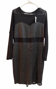 VESTIDO CHARLOTTE RUSSE NUEVO CON ETIQUETAS NEGRO PLATA TRANSPARENTE Y CELOSÍA TEJIDO ELÁSTICO ELEGANTE 1X - Imagen 1 de 5