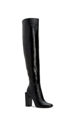 NUEVO BCBG Max Azria Liviana Sobre la Rodilla Botas de Cuero Alto Tacón Bloque 8 Foto 1 de 4