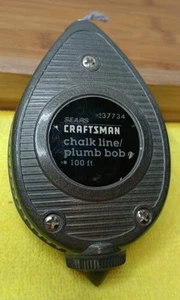 Craftsman Chalk Line Reel Plumb Bob Strait Line 100' #37734 USA ๐ฅ - Picture 1 of 8