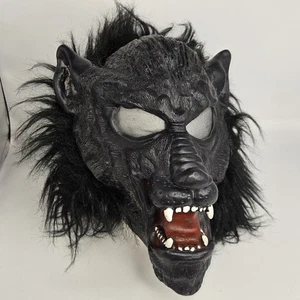 Fun World / Easter Unlimited - Black Monster Werewolf Halloween Full-Head Mask - Picture 1 of 8